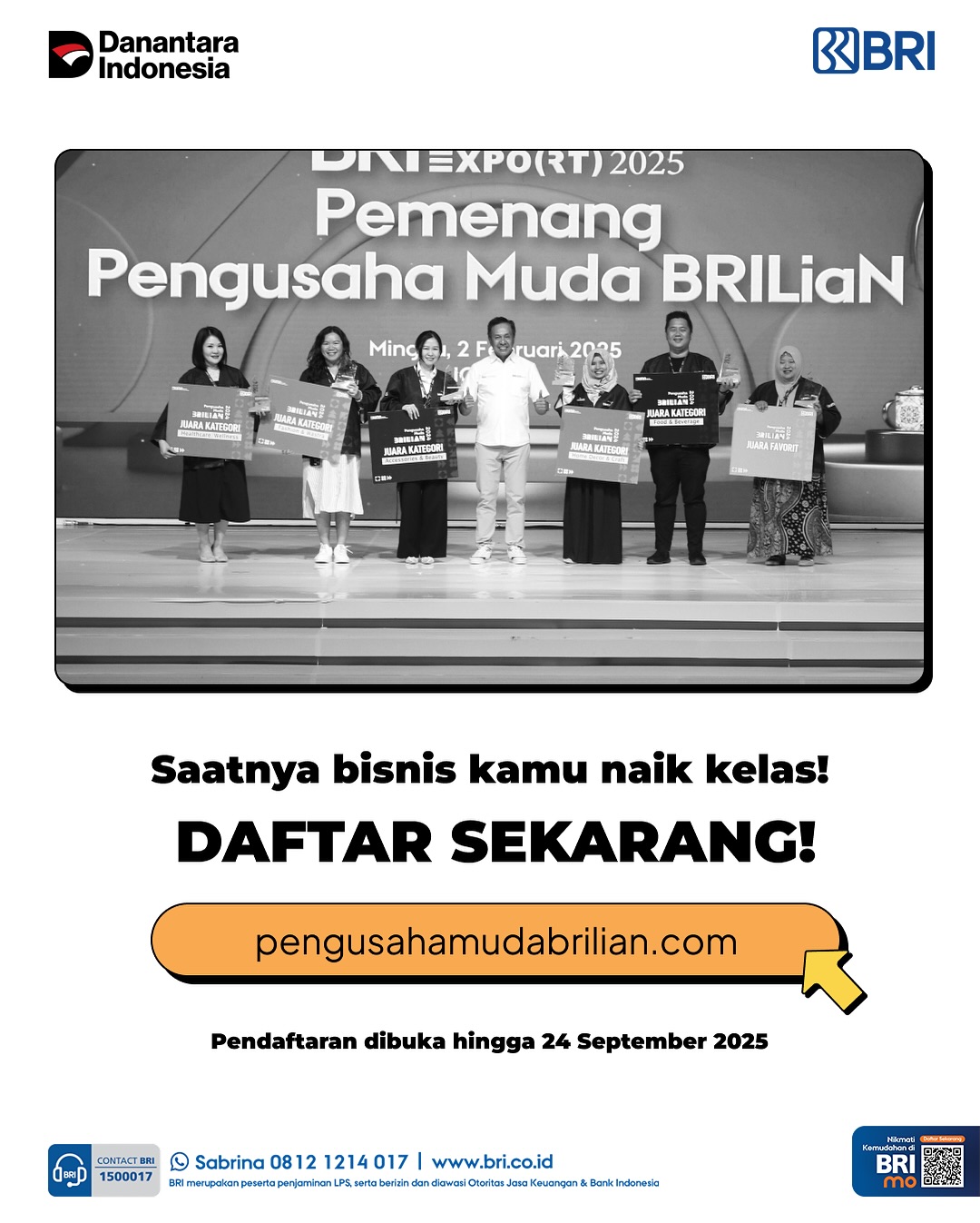 Pendaftaran Pengusaha Muda BRILiaN 2025 Resmi Dibuka!