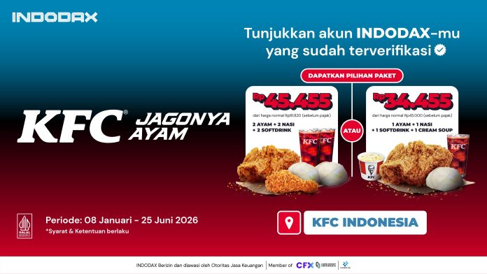 KFC Indonesia Gandeng INDODAX, Hadirkan Program Paket Hemat untuk Pengguna Terverifikasi