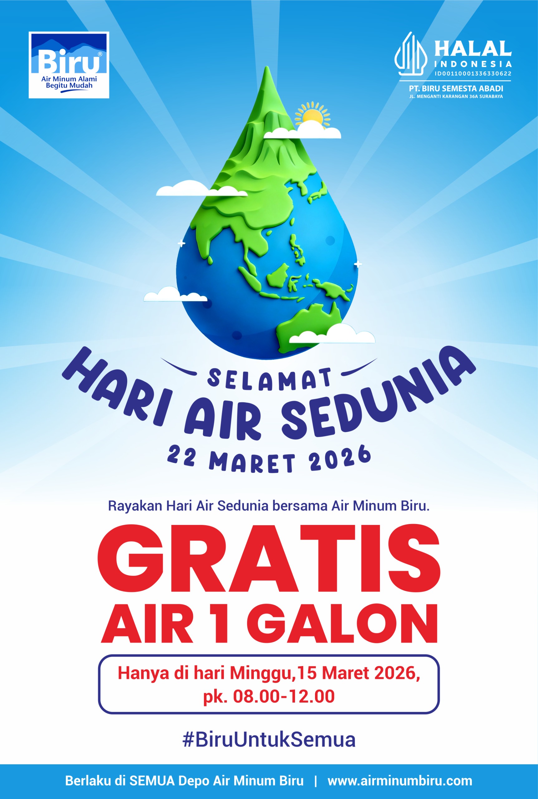 Hari Air Sedunia 2026: Lonjakan Konsumsi Ramadan–Lebaran Soroti Pentingnya Akses Air Minum Aman